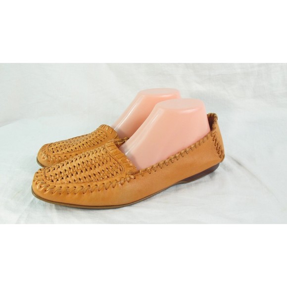 Gloria Vanderbilt Woven Leather Moccasin Loafers Flats Orange Women's Size 10 M - Picture 4 of 9